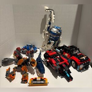 Lot Of Incomplete Lego Star Wars R2D2 Transformers Car Show Whale +more